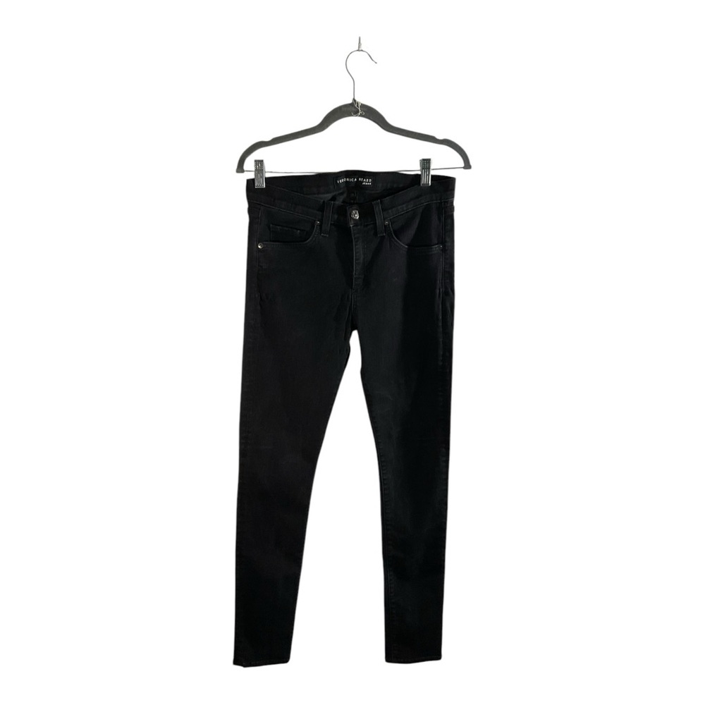 Veronica Beard Women’s Brooke 8.5" Skinny Jeans Black Raven Cut Size 30